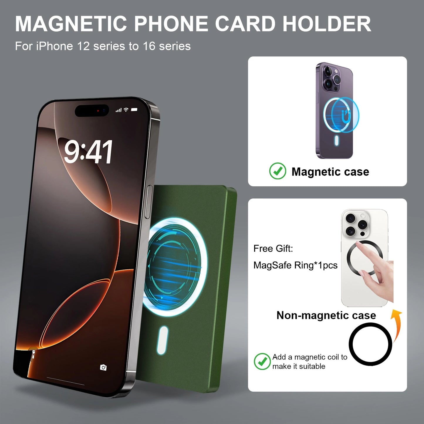 Dark Green Magsafe Wallet